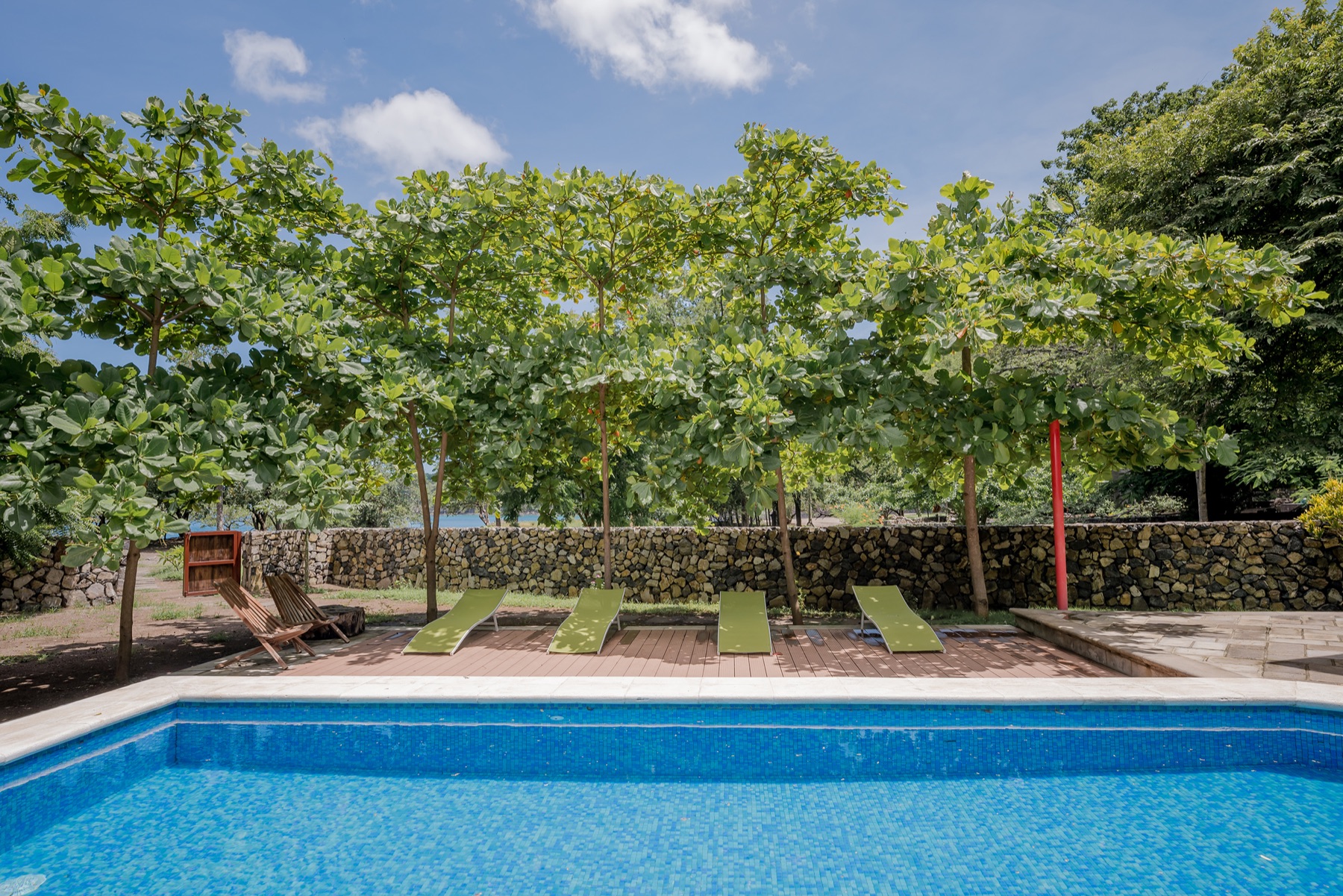 Poolside sun loungers