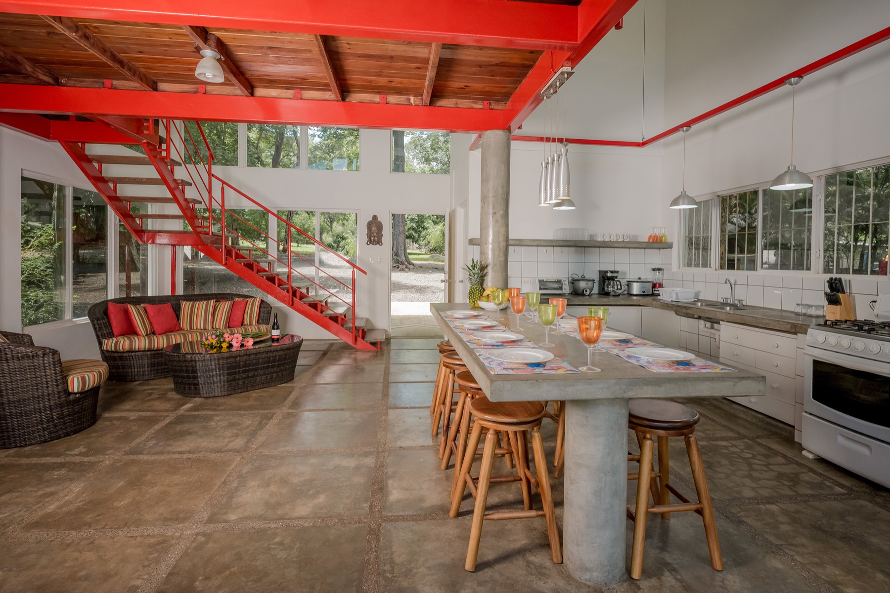 Open living and kitchen area